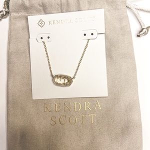 NWT Kendra Scott Elisa Necklace in Gold with Clear Stone
